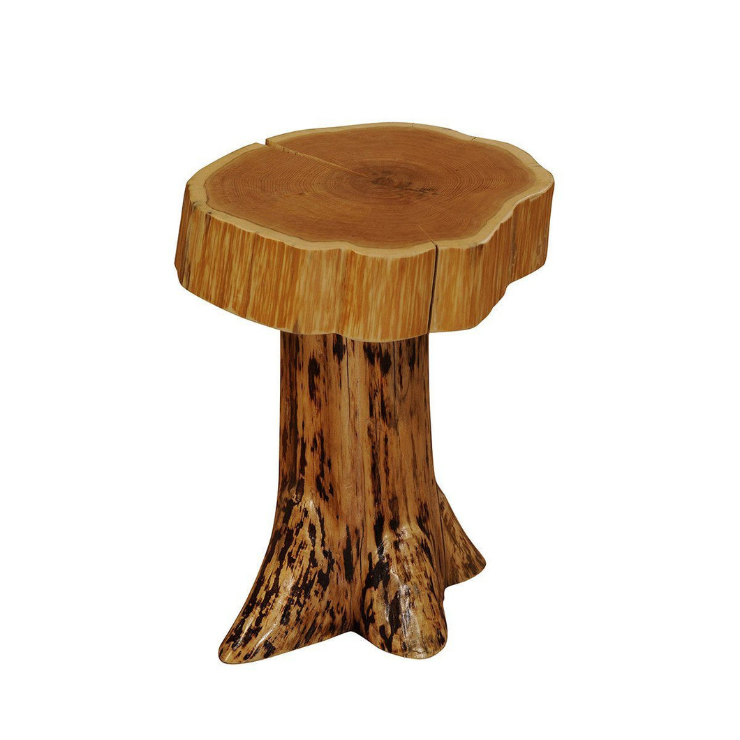 Natural Traditional Cedar Stump Nightstand