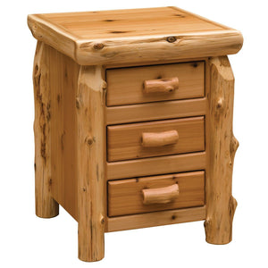 Utility Traditional Cedar Three Drawer Nightstand