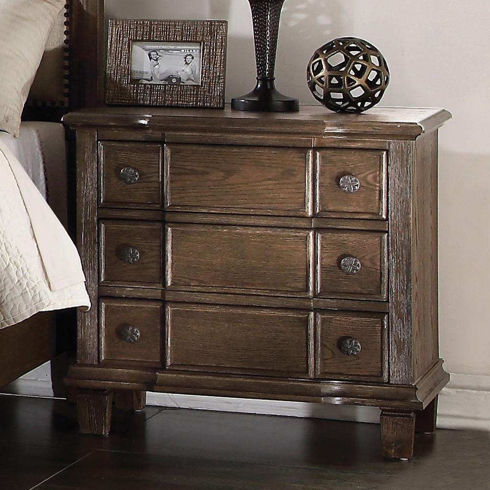 Acme Baudouin Weather Oak Drawer Night Stand