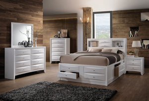 Acme 21710F Ireland 4 Pieces White Bookcase Full Storage Bedroom Set