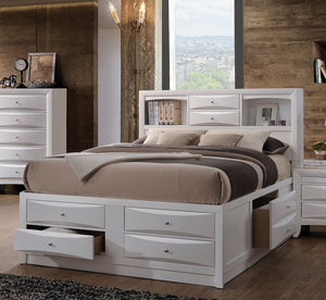 Acme 21710F Ireland White Bookcase Full Storage Bed with Drawers