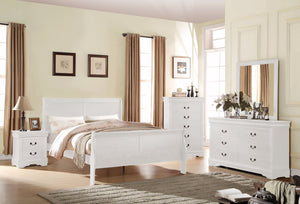 Acme 23840F Louis Philippe 4 Pieces White Full Sleigh Bedroom Set