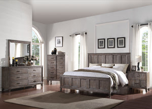 Acme Bayonnee Cherry Oak King Panel Bedroom Set