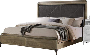 Acme Athouman Weather Oak Queen Panel Bed