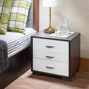 Acme 97342 Eloy White Black Finish 3 Drawer Nightstand