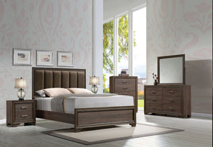 Acme Cyrille Walnut Finish Queen Panel Bedroom Set