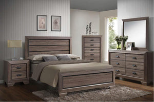 Acme 26020Q Lyndon 4 Pieces Weathered Gray Grain Queen Bedroom Set