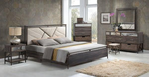 Acme Adrianna Walnut Cal King Bedroom Set With Baskets