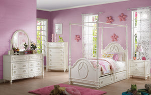 Acme Dorothy Ivory Full Canopy Trundle Bedroom Set