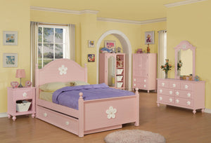 Acme Floresville Pink Flower Full Trundle Bedroom Set