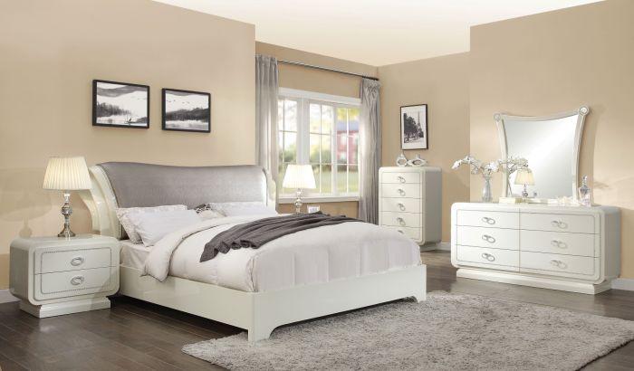 Acme 20390Q Bellagio 4 Piece High Gloss Finish Queen Bed Set