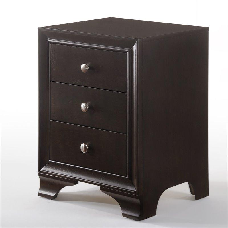Acme 97506 Blaise 3 Drawer Nightstand In Espresso