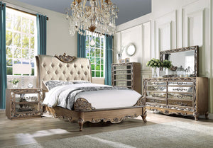 Acme 23784CK Orianne Gold Wood Finish 4 Piece California King Bedroom Set