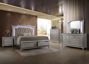 Acme 27224CK Kaitlyn Beige Wood Finish 4 Piece California King Bedroom Set