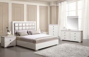 Acme 20250Q Valentina Pearl PU Leather Finish 4 Piece Queen Bedroom Set