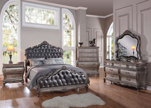 Acme Chantelle Antique Platinum Cal King Sleigh Bedroom Set