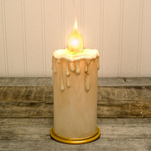 5 in. Pillar Candle Lamp, Silicone Tip Bulb, On/Off Switch, Plug-In