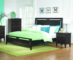 1733K-1CK Verano Modern Rich Espresso Wood California King Sleigh Bed