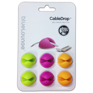 BlueLounge Cabledrop Adhesive Cable Holder, Bright