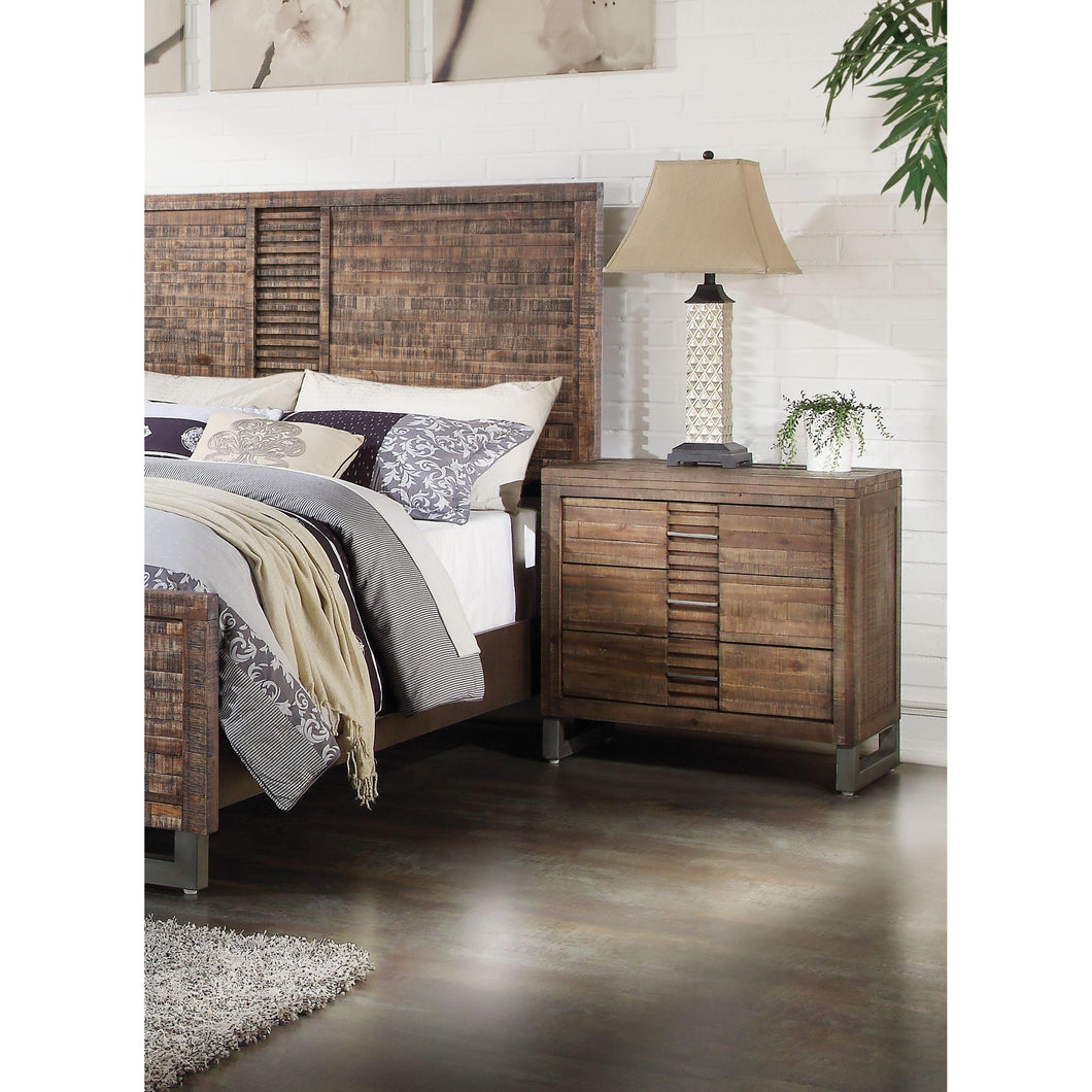 Acme Andria 3 Drawer Nightstand in Reclaimed Oak Finish 21293