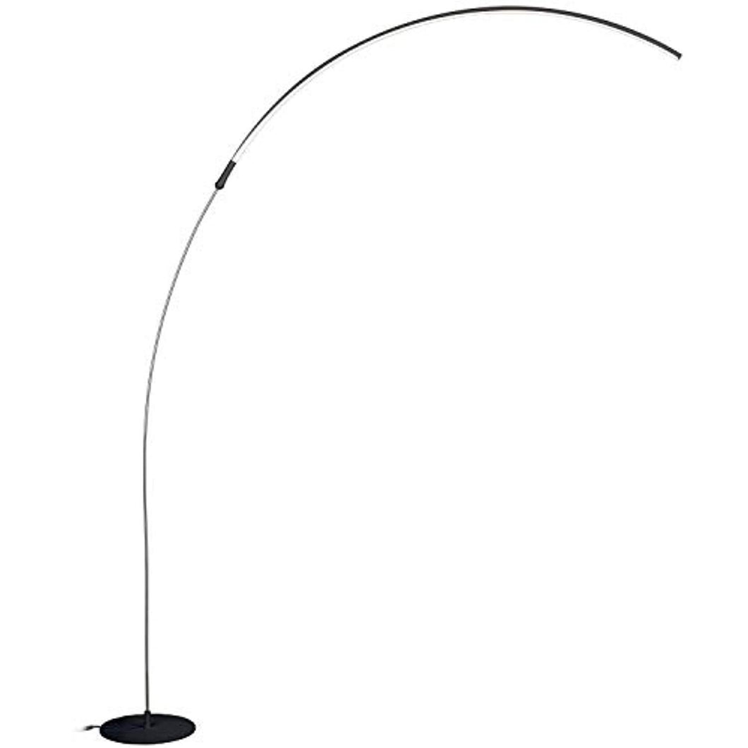 Brightech Sparq Arc LED Floor Lamp - Modern Over The Sofa Living Room Light - Warm White Arch Lighting for Bedrooms or Offices - Dimmable Minimalist Pole Downlight – Black