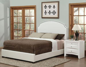 Kristina Collection 2 PC Bedroom Set with King Size Bed + Nightstand in Cream Color