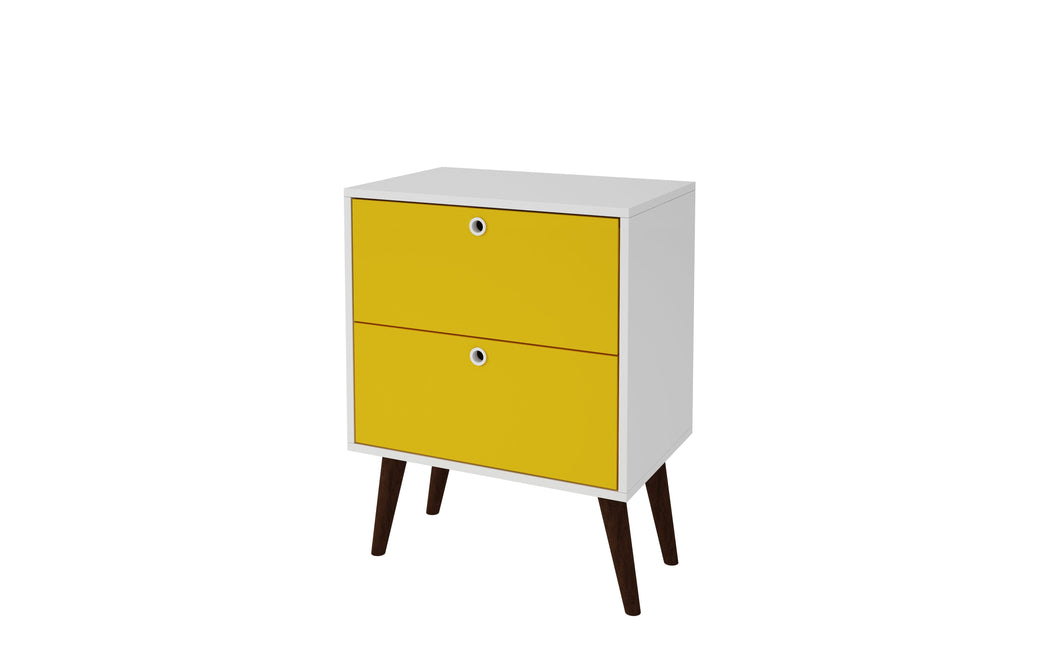2- Drawer Nightstand in Yellow and White