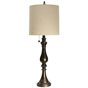 Brushed Turlock Cream  Bronze Finished Lamp Linen Shade  Contrast Trim (Set of 2)