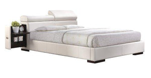 ACME Manjot White Faux Leather Queen Bed