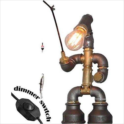 Steampunk Pipe Fisherman Table Lamp