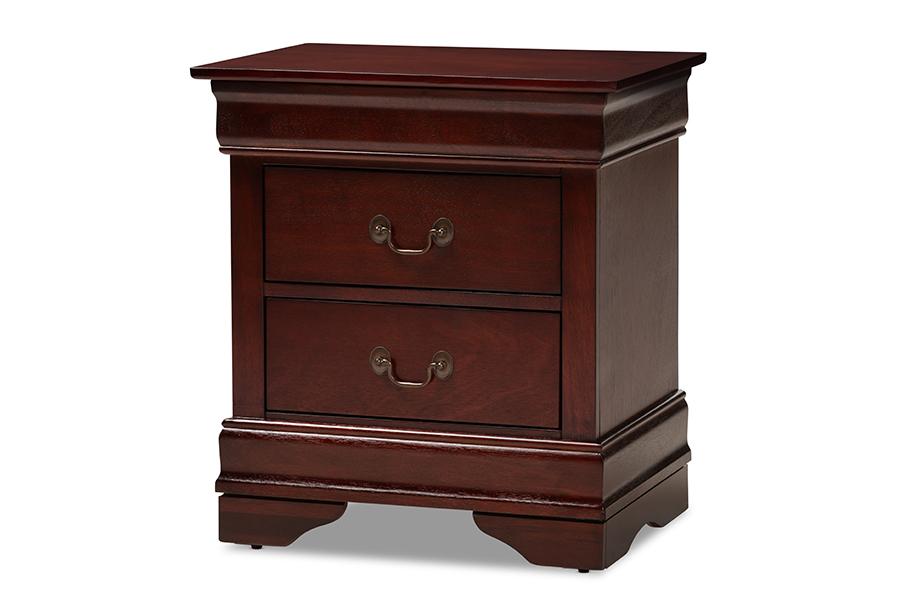 Baxton Studio Beale Classic and Contemporary Espresso Brown Finished 3-Drawer Nightstand