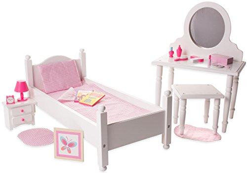 18 Inch Doll Furniture Bed and Vanity Set w/ Accessories - Playtime by Eimmie Collection