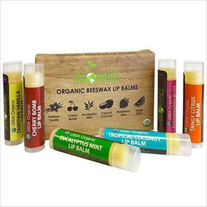 Organic Lip Balm – 6 Pack Assorted Flavors