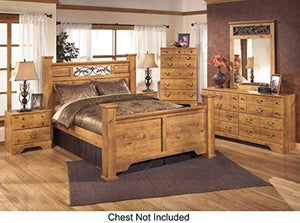 Bittersweet Queen Bedroom Set with Poster Bed Dresser Mirror and Nightstand in Light Wood