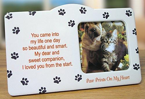 Paw Print Frame - Heart Poem and Pet Remembrance Plaque(2303)