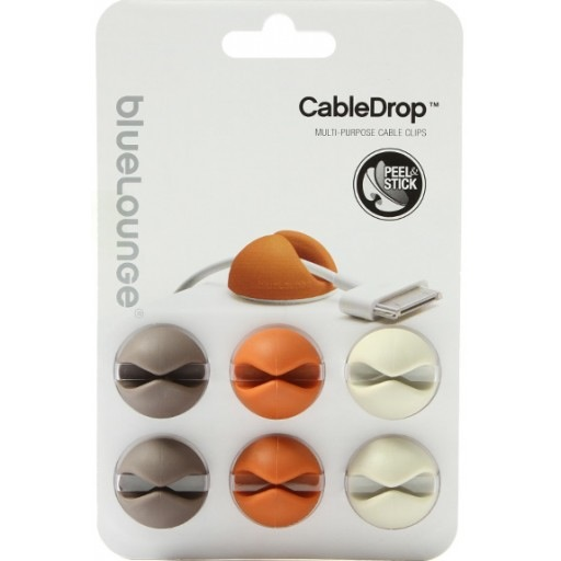 BlueLounge Cabledrop Adhesive Cable Holder, Muted