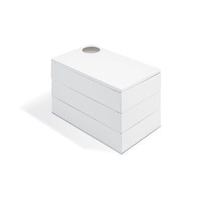 Spindle Jewlery Box, Wood Jewelry Box with White High-Gloss Finish