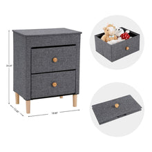 Load image into Gallery viewer, Amazon best kamiler 2 drawer nightstand beside table end table storage organizer unit for bedroom hallway entryway closets no tool required to assemble