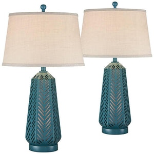 Crew Largo Blue Night Light Table Lamps Set of 2