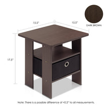 Load image into Gallery viewer, Furinno End Table Nightstand 11157DBR/BK