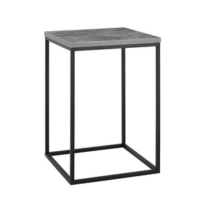 WE Furniture AZF16LWSTDC Industrial Square Side End Table with for Living Room, 16", Dark Concrete
