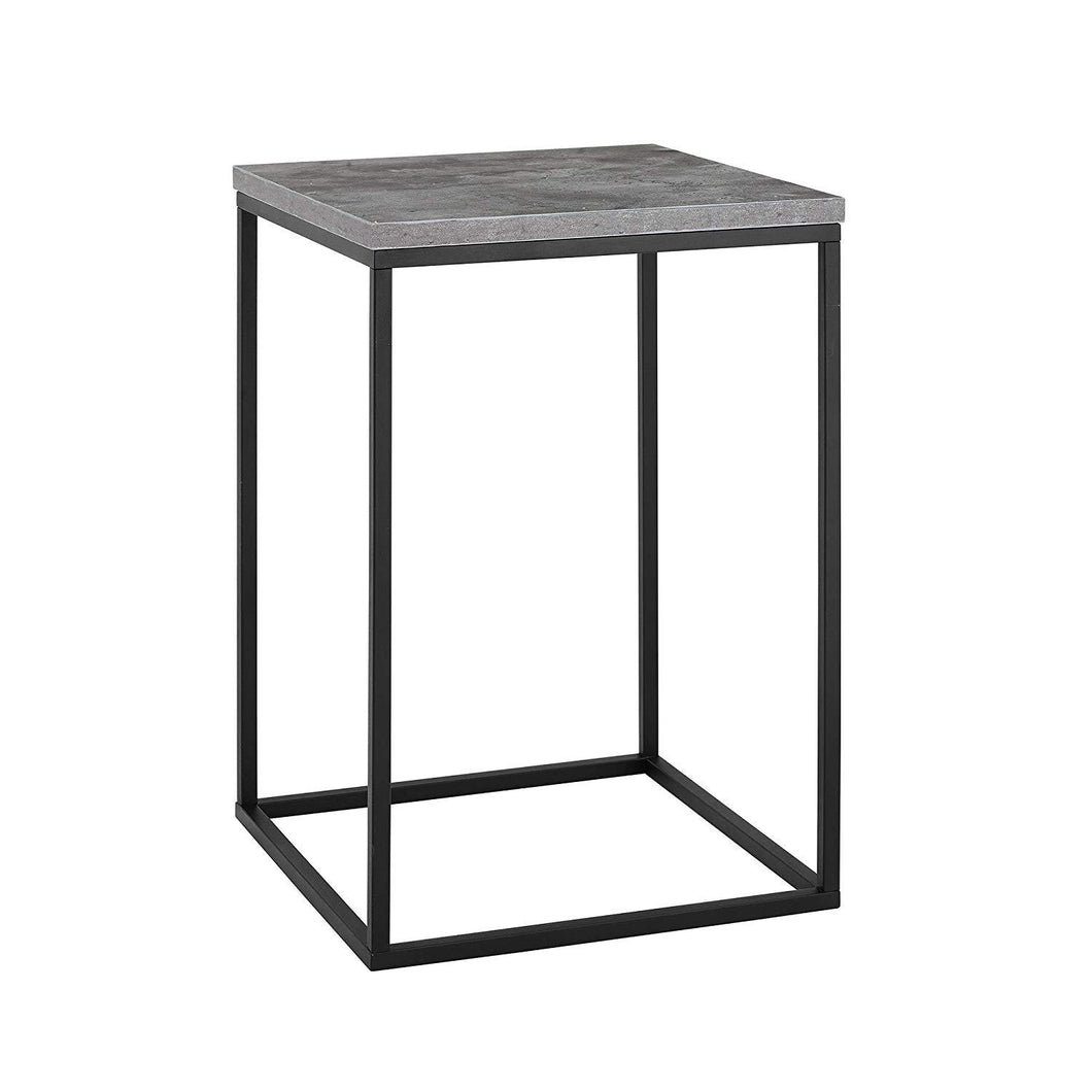 WE Furniture AZF16LWSTDC Industrial Square Side End Table with for Living Room, 16