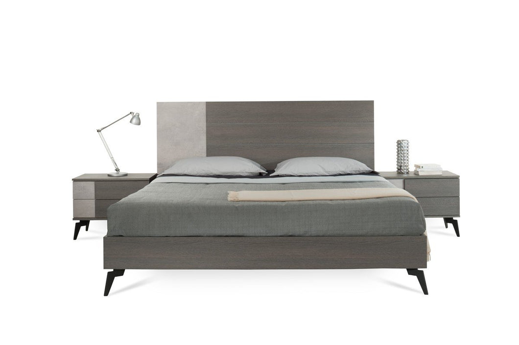 Nova Domus Palermo Italian Modern Faux Concrete & Grey Bedroom Set