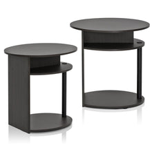 Load image into Gallery viewer, Furinno Oval End Table 2-15080WNBK SET OF 2