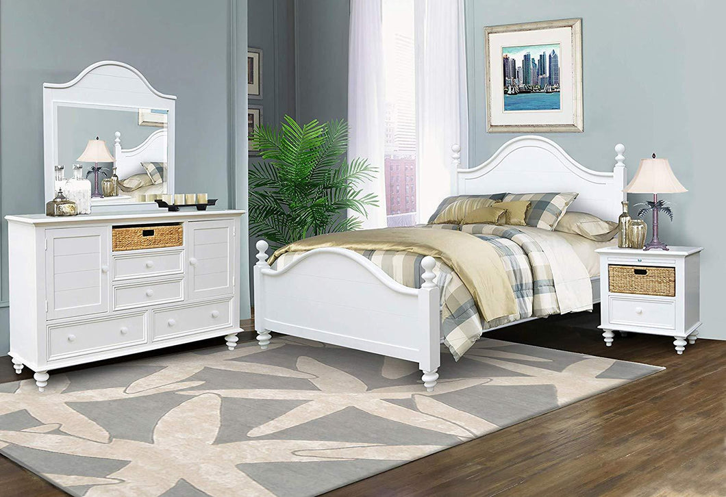 Cottage Creek St. Croix King Bedroom Set 4 Piece White