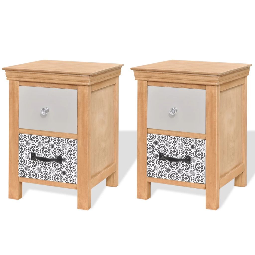 Drawer Cabinets 2 pcs 34x34x46 cm Solid Wood