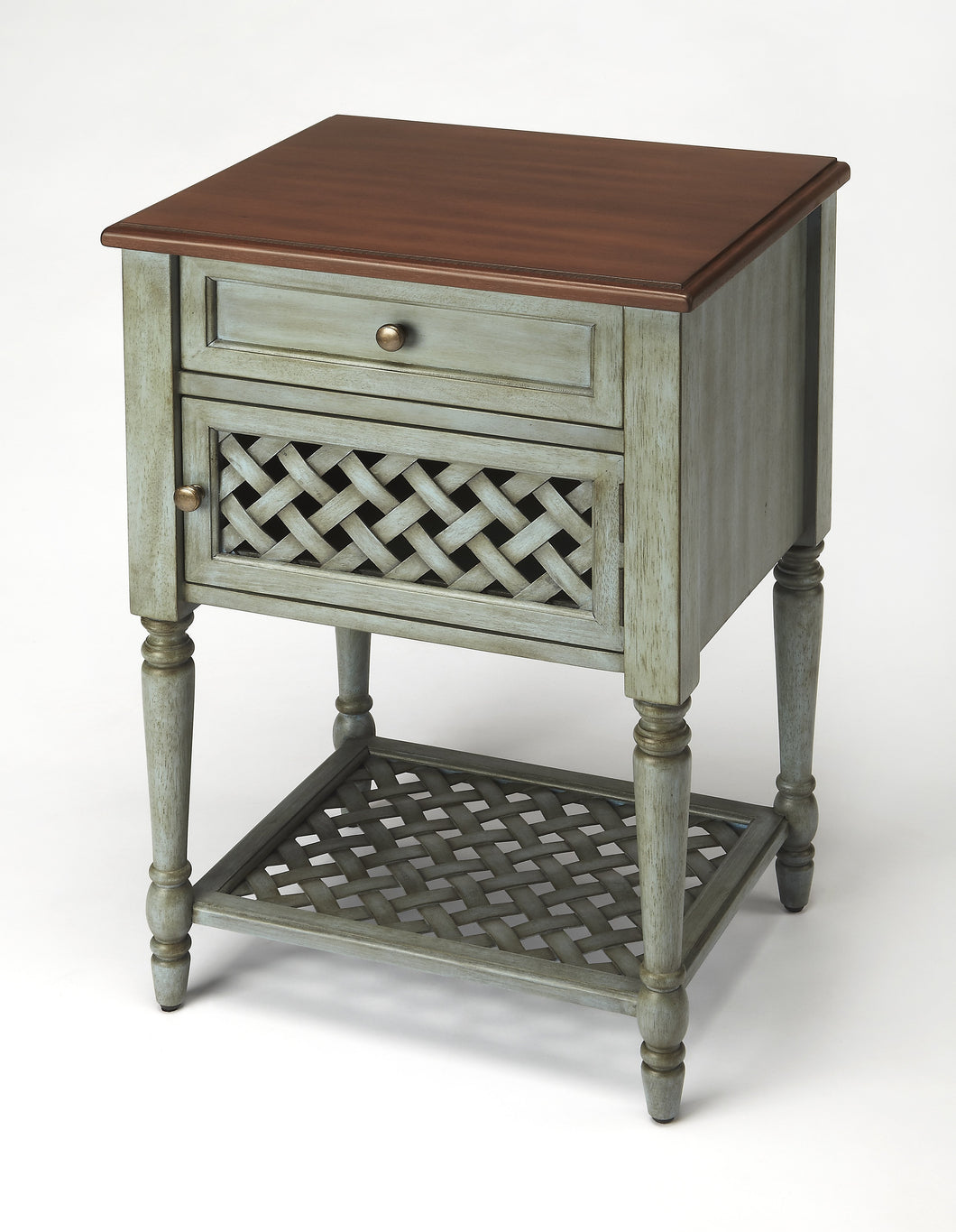 Chadway Rustic Blue Nightstand