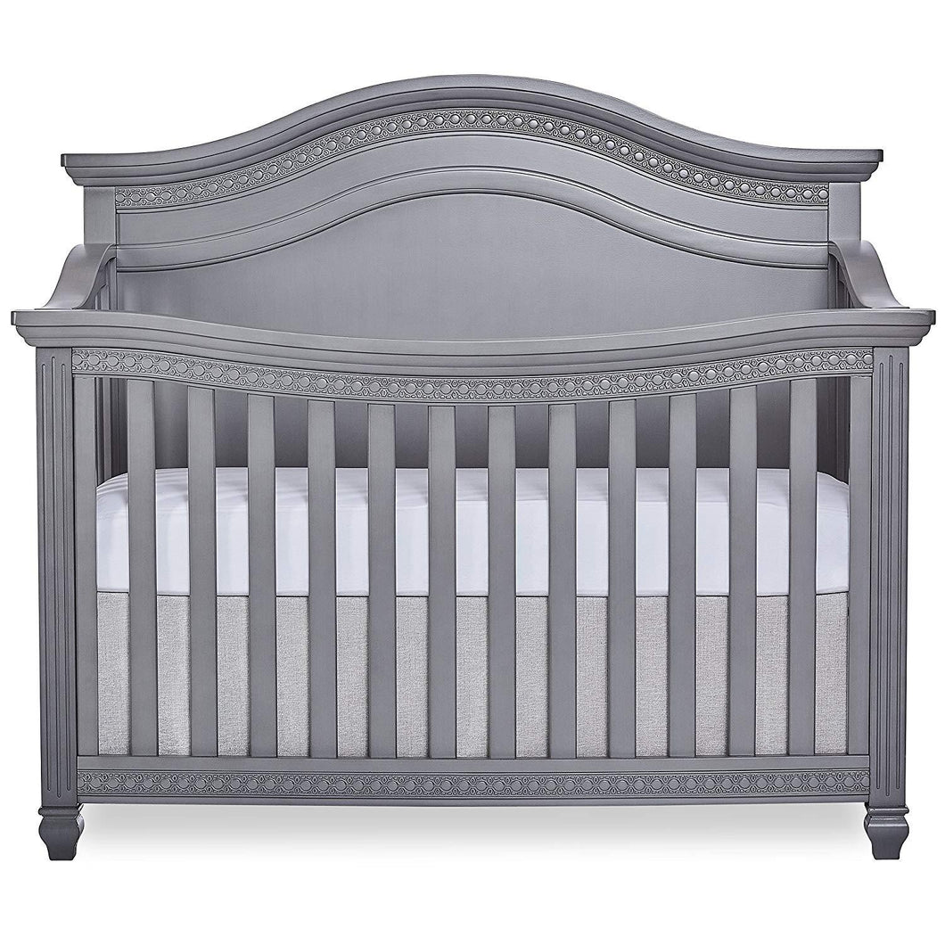 Evolur Madison 5 in 1 Curved Top Convertible Crib, Antique Grey Mist