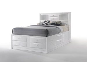 Acme 21700Q Ireland White Bookcase Queen Storage Bed With Drawers
