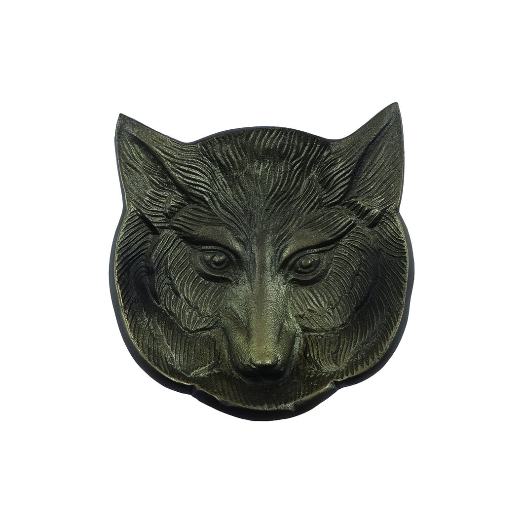 Antique Metal Fox Candle Tray